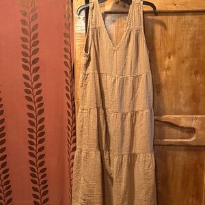 Quince Camel Textured Dress